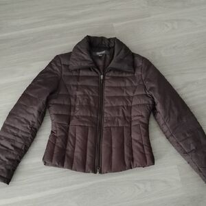 Kenneth Cole Reaction Quilted Zip-Front Puffer Jacket - Brown